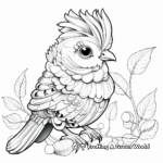 Quail with Colorful Feathers Coloring Pages 4