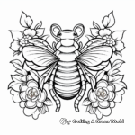 Queen Bee Amidst Flowers Coloring Pages 4