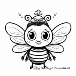 Queen Bee and Pollination Coloring Pages 2
