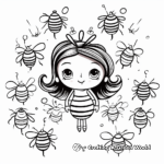 Queen Bee in a Swarm Coloring Pages 4