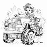 Race to Action Fire Truck Coloring Pages 3