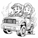 Race to Action Fire Truck Coloring Pages 4