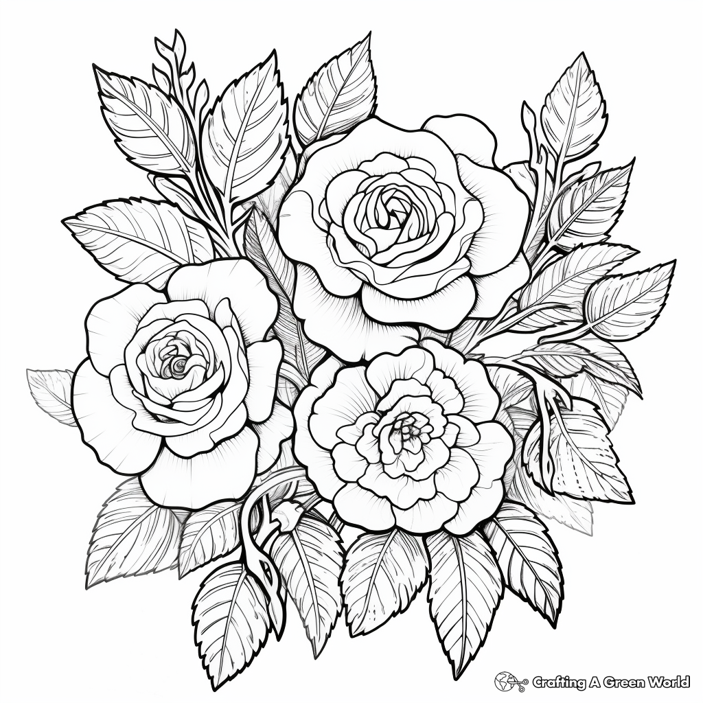 Radiant Roses Fall Coloring Pages 1