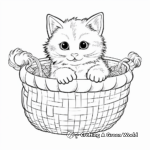 Ragdoll Cat in a Basket Coloring Pages 1