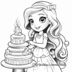 Rainbow and Mermaid Cake Coloring Pages for Artists 1