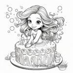 Rainbow and Mermaid Cake Coloring Pages for Artists 4