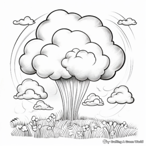 Rainbow and Rain Clouds Spring Coloring Pages 3