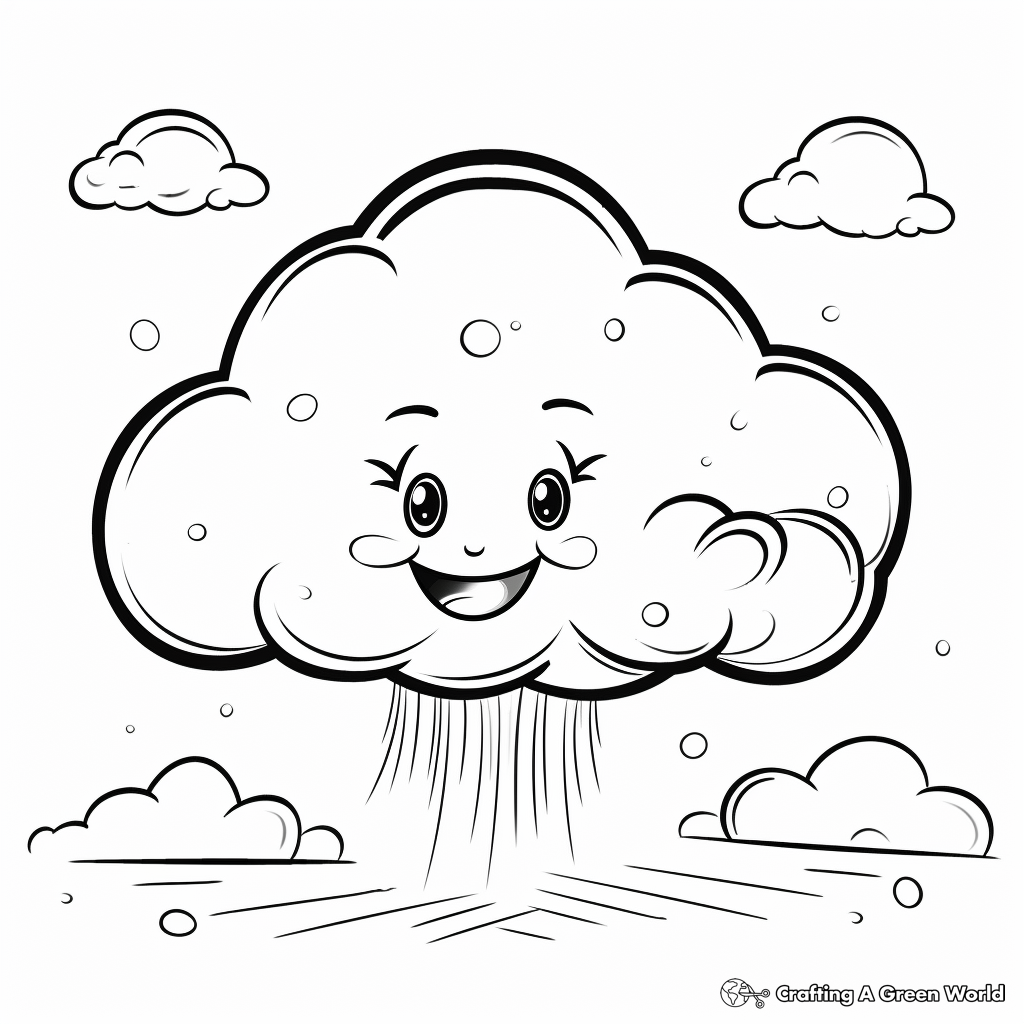 Rainbow and Rain Clouds Spring Coloring Pages 4