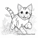 Rainbow Chasing Mouse Cat Coloring Page 2