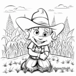 Rainbow Corn Harvest Coloring Pages: Field, Farmer, and Corn 4