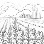 Rainbow Corn in the Field: Countryside Scene Coloring Pages 3