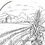 Rainbow Corn in the Field: Countryside Scene Coloring Pages 4