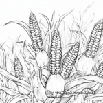 Rainbow Corn with Hues of Gold Coloring Pages 1