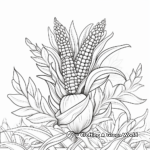 Rainbow Corn with Hues of Gold Coloring Pages 2