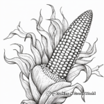 Rainbow Corn with Hues of Gold Coloring Pages 3