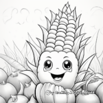 Rainbow Corn with Hues of Gold Coloring Pages 4