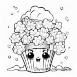 Rainbow Popcorn Coloring Pages for Children 1