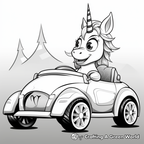 Unicorn Car Coloring Pages - Free & Printable!