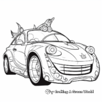 Rainbow Unicorn Car Coloring Pages 4