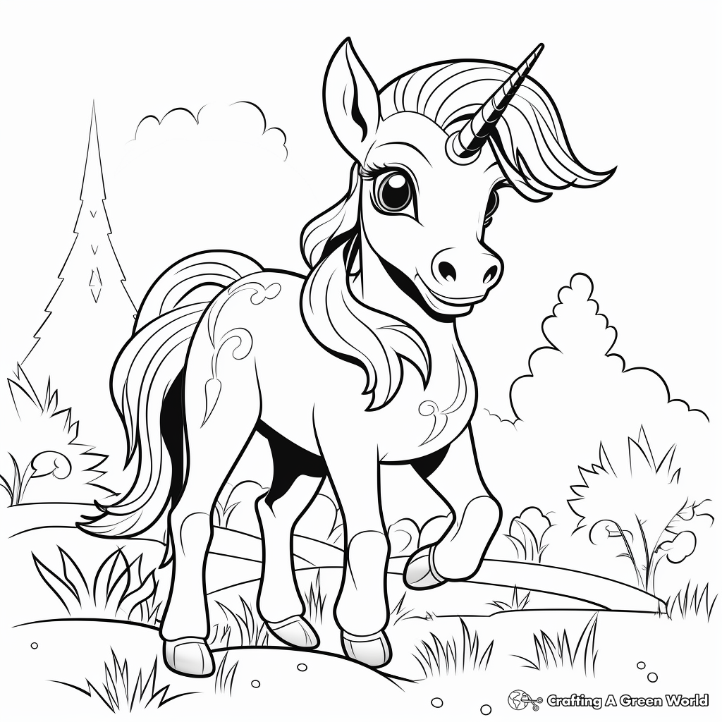 Rainbow Unicorn Coloring Pages 2