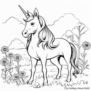 Rainbow Unicorn Coloring Pages 4