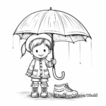Raincoat With Umbrella And Boots Coloring Pages 1