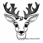 Raindeer Head Coloring Pages for Christmas 3