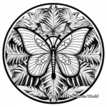 Rainforest Butterflies: Mandala Coloring Pages 1