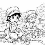 Raspberry Picking Scene Coloring Pages 3