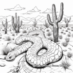 Rattlesnake Danger: Desert-Scene Coloring Pages 1