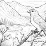Ravens in Nature's Landscape Coloring Sheets 2