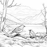 Hojas para colorear de Cuervos en el paisaje natural 3