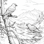 Ravens in Nature's Landscape Coloring Sheets 4