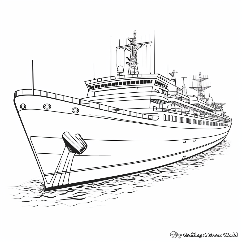Realistic Aircraft Carrier Coloring Pages 1