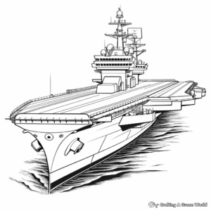 Realistic Aircraft Carrier Coloring Pages 2