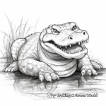 Realistic Alligator Coloring Pages for Artist 3