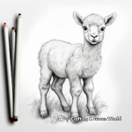 Realistic Alpaca Coloring Pages 4