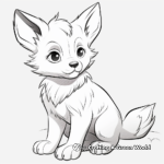 Realistic Anime Wolf Pup Coloring Sheets 2