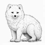 Realistic Arctic Fox Coloring Pages 2