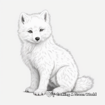 Realistic Arctic Fox Coloring Pages 3