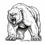 Realistic Attack Bear Coloring Pages 2