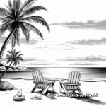 Realistic Beach Sunset Coloring Sheets 3