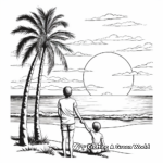 Realistic Beach Sunset Coloring Sheets 4