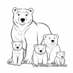 Realistic Bear Family Coloring Pages 1
