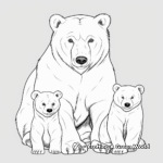 Realistic Bear Family Coloring Pages 4