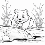 Realistic Beaver Outlines for Coloring 3