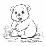 Realistic Beaver Outlines for Coloring 4