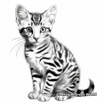 Realistic Bengal Cat Coloring Pages 3