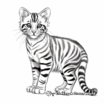 Realistic Bengal Cat Coloring Pages 4
