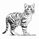 Realistic Bengal Cat Striped Coloring Pages 2